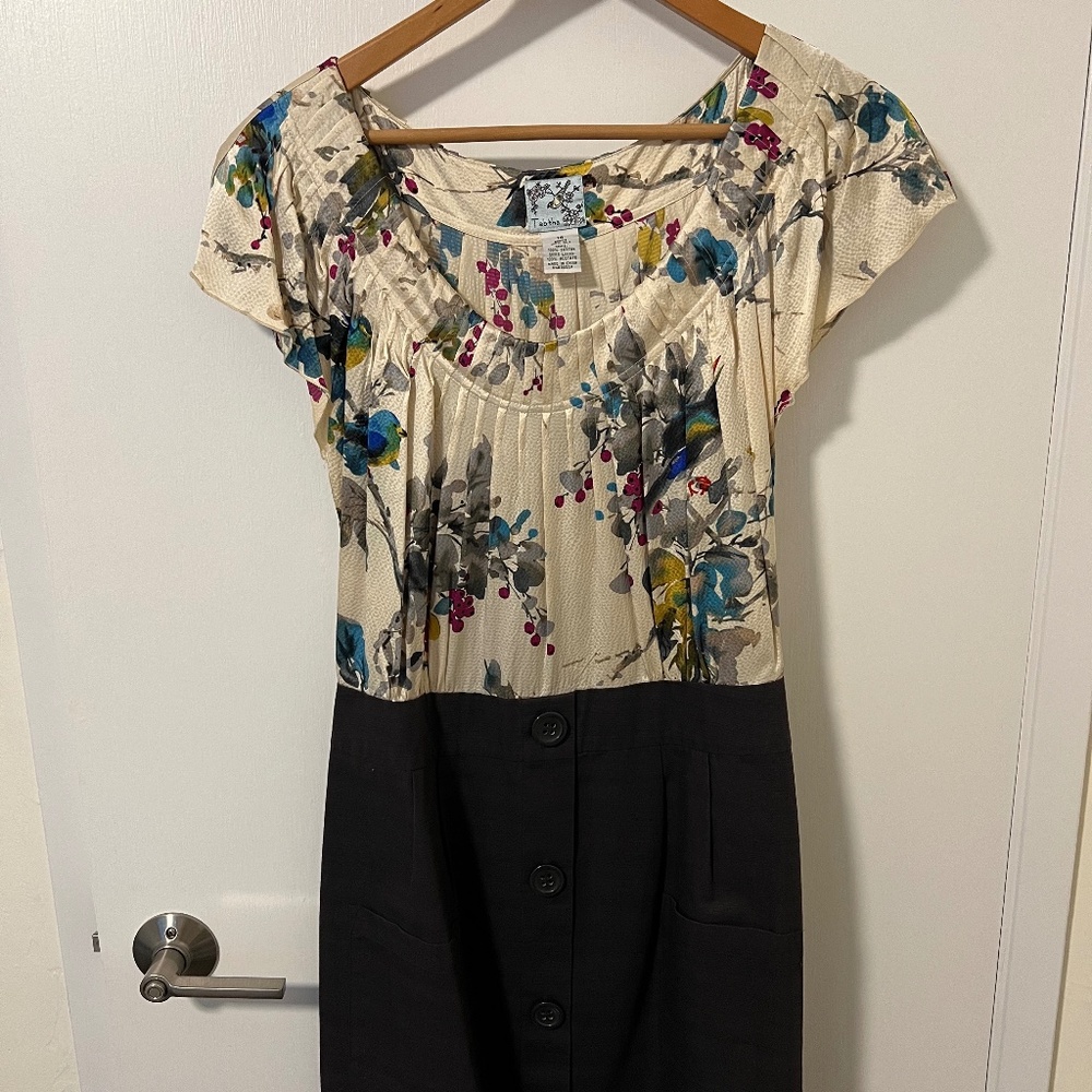 Anthropologie Tabitha Night Blooming Bird Dress Size 14